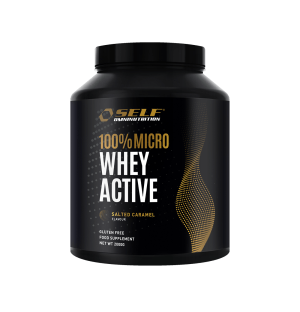 Self Omninutrition 100% Micro Whey Active 2kg Caramello Salato Isolate in Polvere per Recupero Senza Glutine