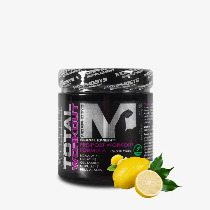 Morphosys Total Workout 225g Limone Pre Workout Post Workout Bcaa 211 con Creatina e Citrullina