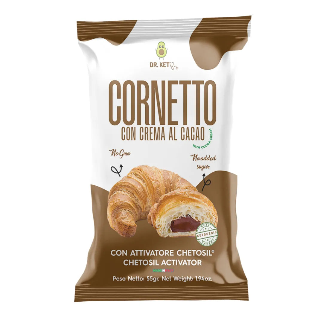 Dr Keto Cornetto 55g Cacao Cornetto per Colazione e Snack Keto