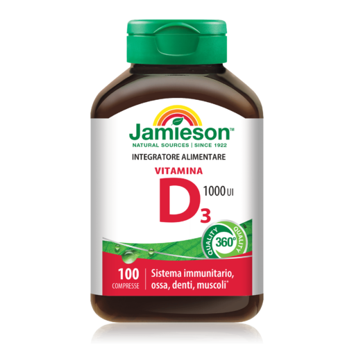 Jamieson Vitamina D 3 1000 UI 100 cpr per Ossa e Difese Naturali