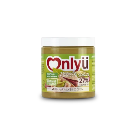 Pharmabiogen OnlyU 250g Pistacchio Crema Spalmabile Senza Zuccheri da Pistacchi Siciliani per Colazione e Snack