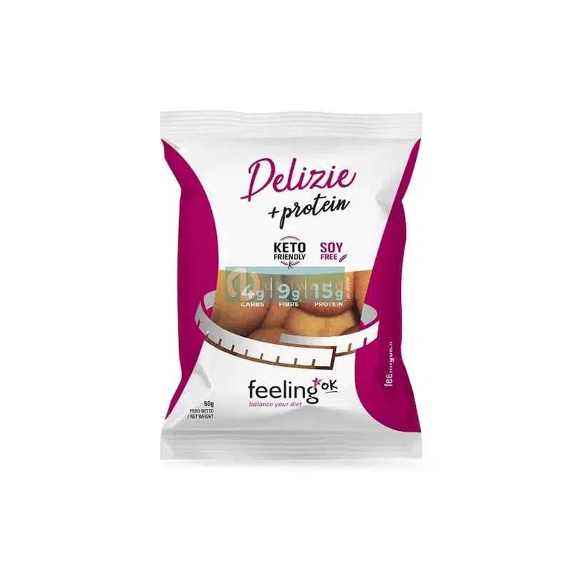 Feeling Ok Delizia Start 50g Vaniglia Limone Biscotti Zero da Caffè o Colazione Keto-NutriWorld.it