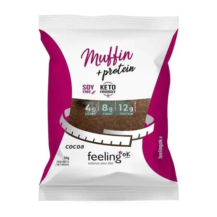 Feeling Ok Muffin Start 50 g Brioche Cacao per Colazione e Snack Keto-NutriWorld.it