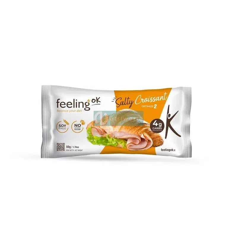 Feeling Ok Salty Croissant Optimize 50g Cornetto Salato Zero per Colazione e Aperitivo-NutriWorld.it