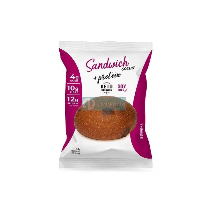 Feeling Ok Sandwich Start 50g Cacao Panino Zero Keto-NutriWorld.it