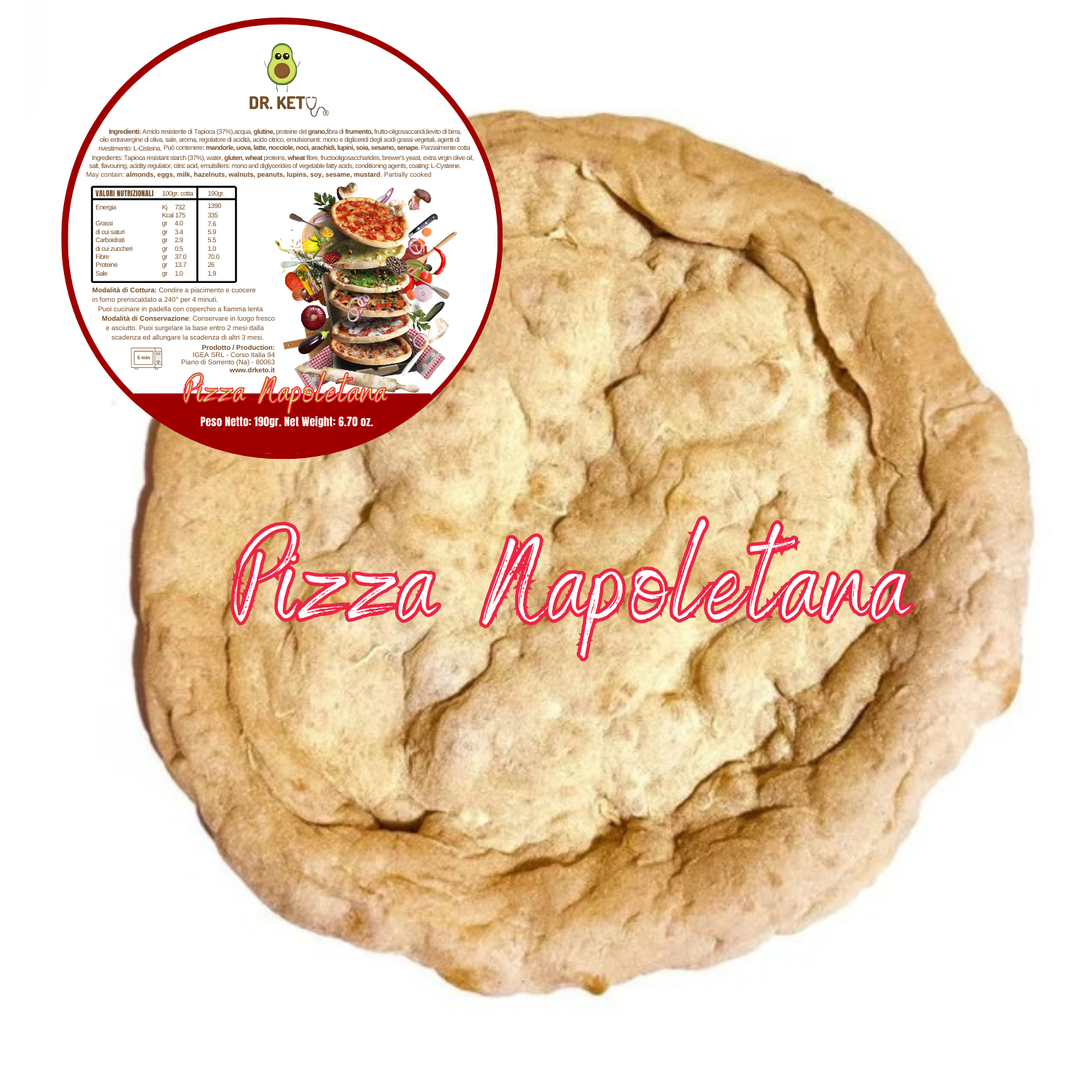Dr Keto Base Pizza Napoletana 190g Pizza Proteica Zero per Snack e Cena