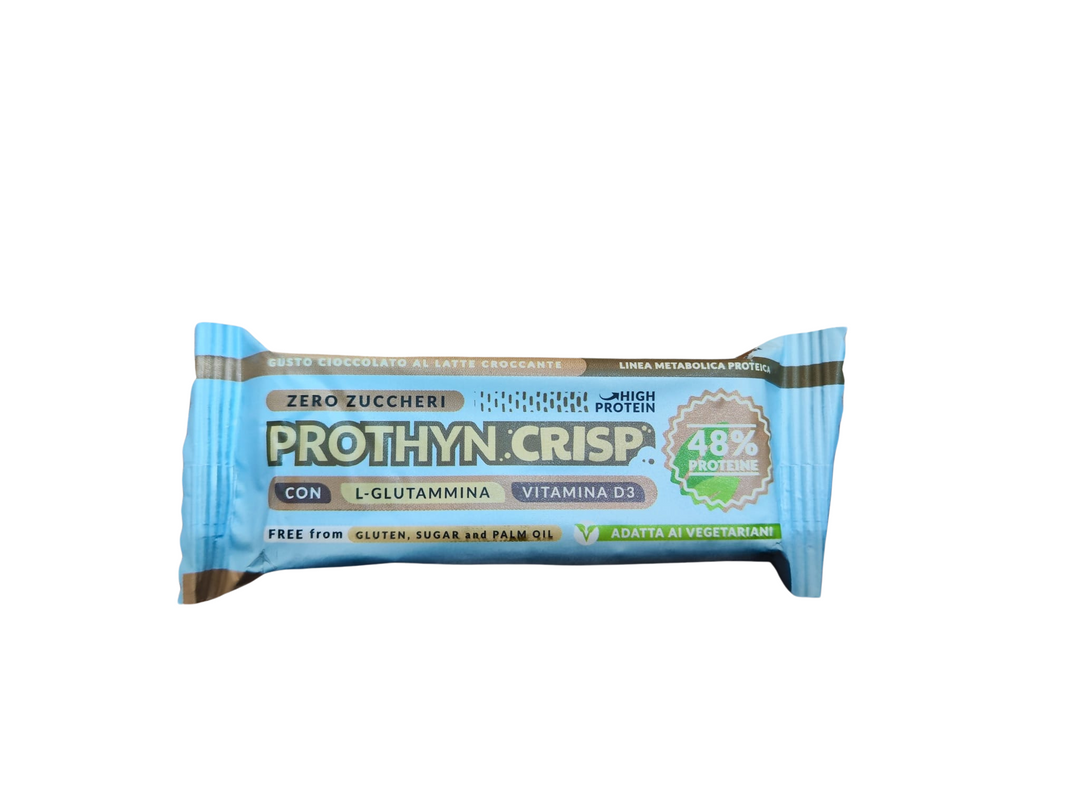 Pharmabiogen Prothyn Crisp 35g Cioccolato al Latte Barretta Iperproteica Zero Zuccheri con Glutammina e Vit. D3