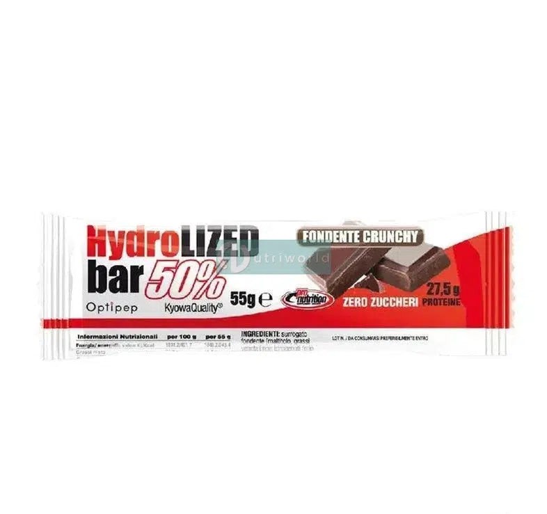 Pronutrition Hydrolyzed 55 55g Fondente Smoothie Barretta Proteica Idrolizzata DH4 Snack Pre-Workout Post-Workout-NutriWorld.it