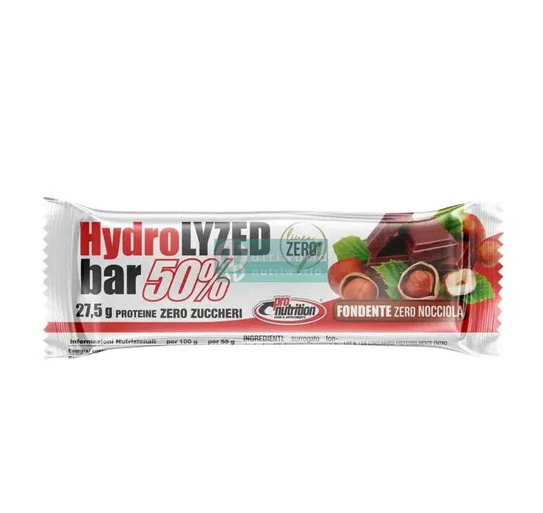 Pronutrition Hydrolyzed 55 55g Nocciola Fondente Barretta Proteica Idrolizzata DH4 Snack Pre-Workout Post-Workout-NutriWorld.it