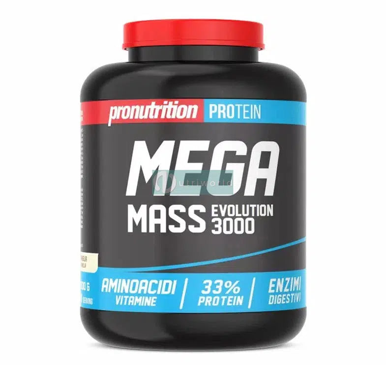 Pronutrition Megamass Evolution 3000 2kg Vaniglia Gainer in Polvere-NutriWorld.it