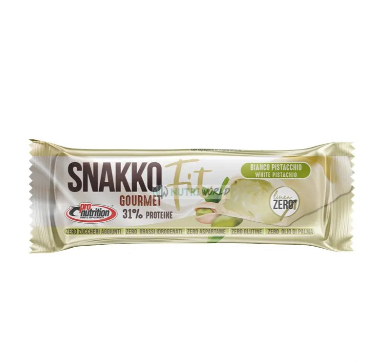 Pronutrition Snakko Fit 30g Bianco Pistacchio Barretta Proteica Wafer Zero Snack Keto - NutriWorld.it