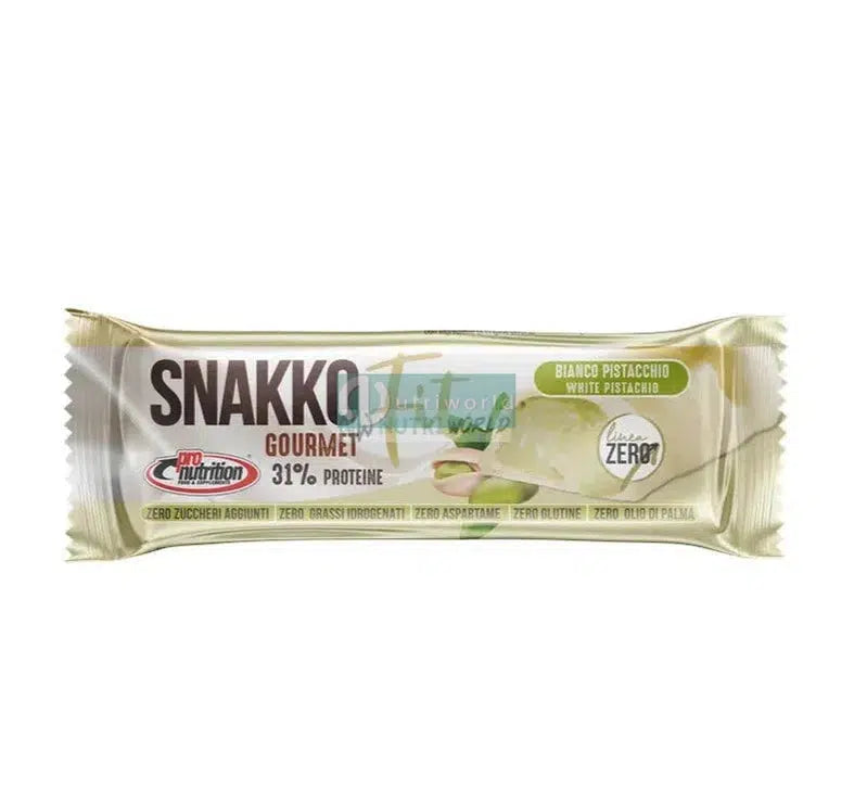 Pronutrition Snakko Fit 30g Bianco Pistacchio Barretta Proteica Wafer Zero Snack Keto-NutriWorld.it