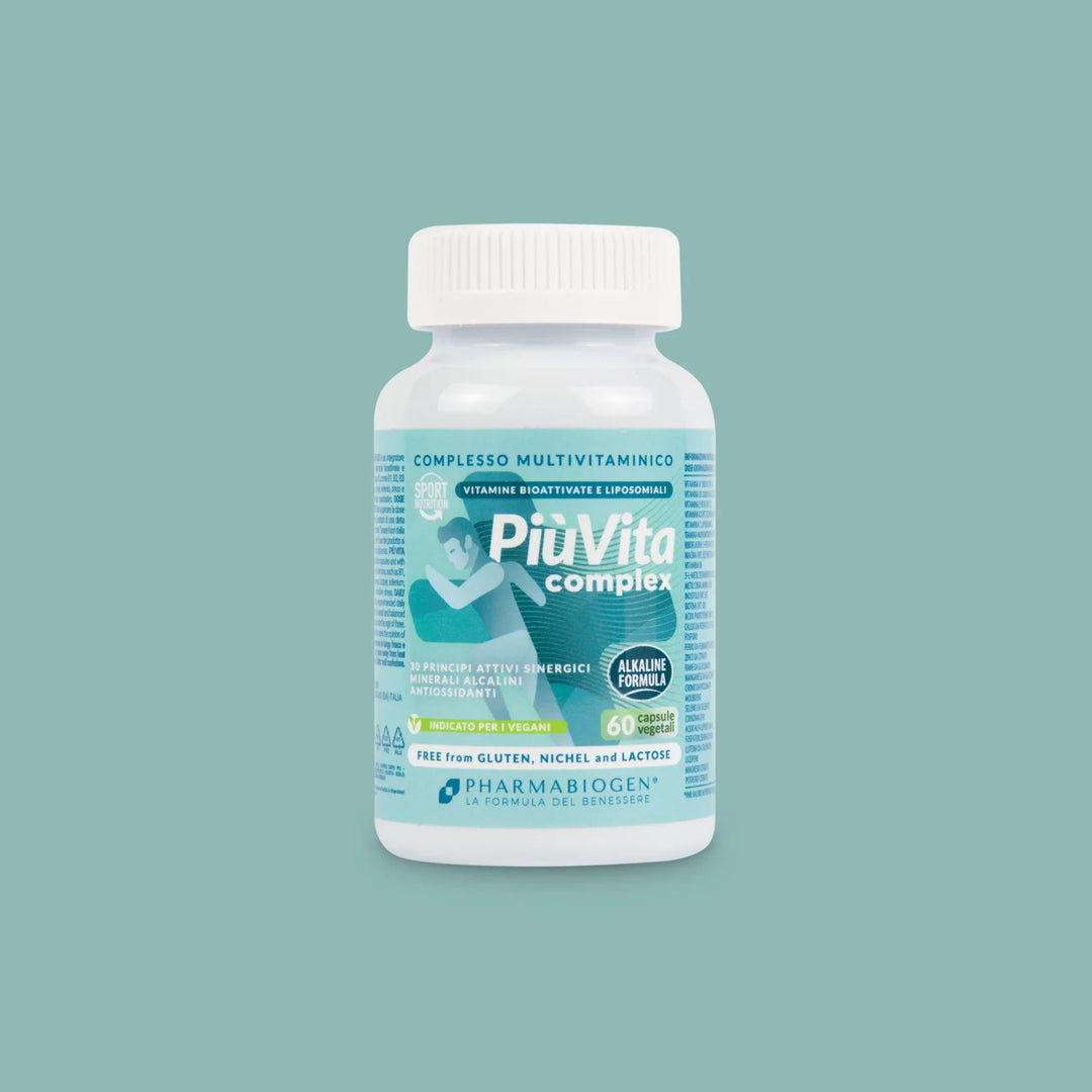 Pharmabiogen Più Vita Complex 60 Capsule Multivitaminico in Forma Attiva Alkalinizzante con Acido Alfa Lipoico e Q10