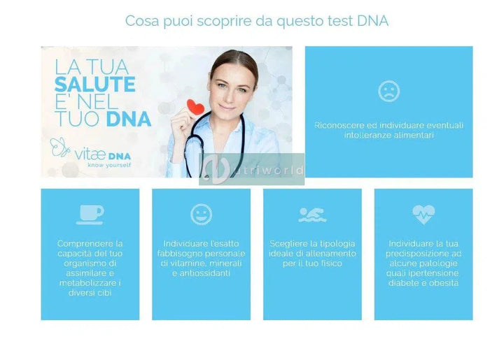 VitaeDna Test Genetico Salute Analisi del DNA per Dieta e Intolleranze-NutriWorld.it