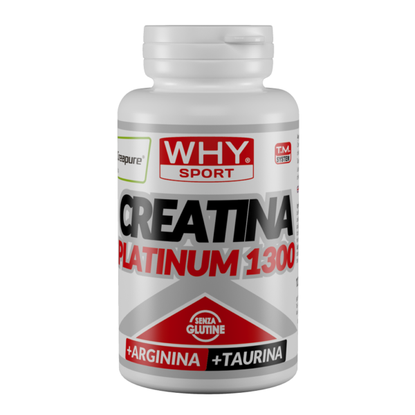 Why Sport Creatina Platinum 1300 120 Compresse CreaPure con Taurina e Arginina per Energia Massa e Recupero