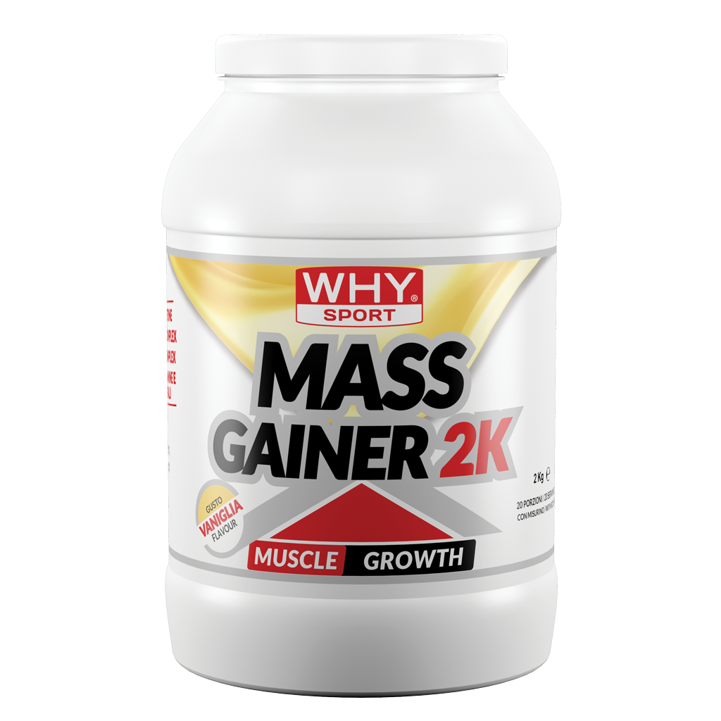 Why Sport Mass Gainer 2K 2kg Vaniglia in Polvere per Massa e Recupero