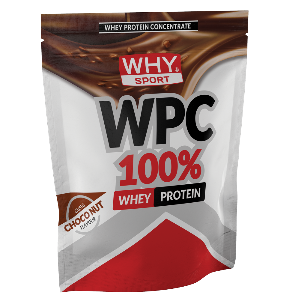 Why Sport WPC 100% Whey 1kg Choco Nut Proteine in Polvere Concentrate per Massa e Recupero