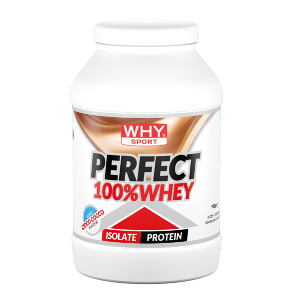 Why Sport Perfect 100% Whey 900g Cioccolato Cocco Proteine Isolate in Polvere per Recupero