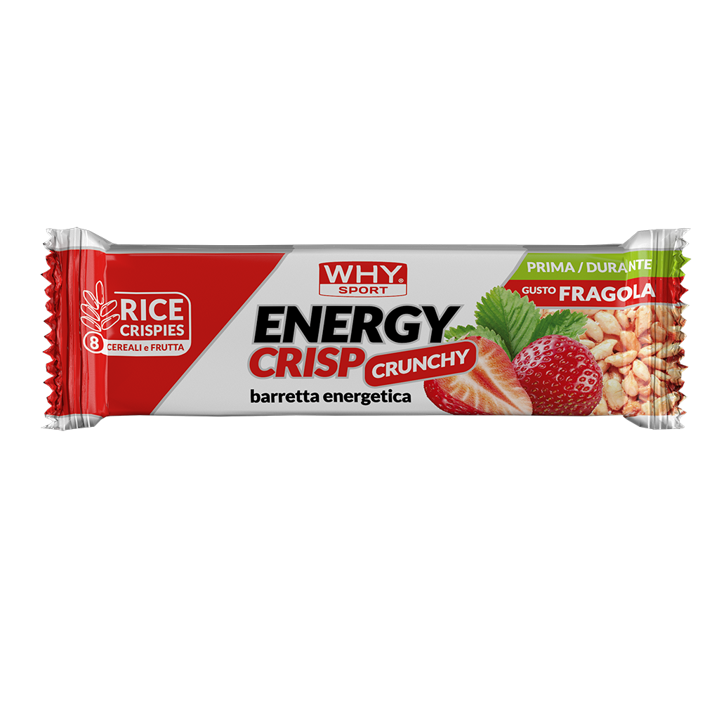 Why Sport Energy Crisp 30g Fragola Barretta Energetica Pre Workout per Energia e Recupero