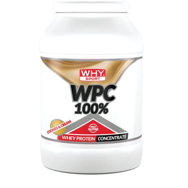 Why Sport WPC 100% Whey 2kg Cookies e Cream Proteine in Polvere Concentrate per Massa e Recupero