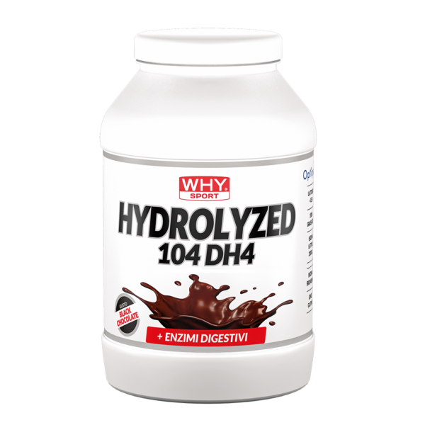 Why Sport Hydrolyzed 104 Dh4 900 g Black Chocolate Fondente Proteine in Polvere Idrolizzate