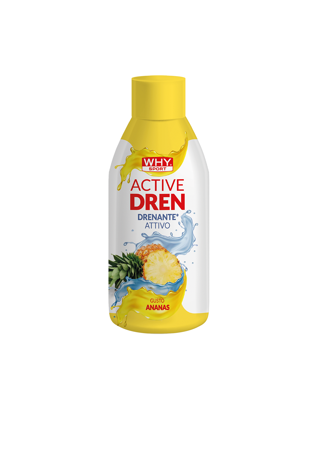 Why Sport Active Dren 500ml Ananas Drenante da Estratti Vegetali Elimina i Liquidi e Gestione del Peso