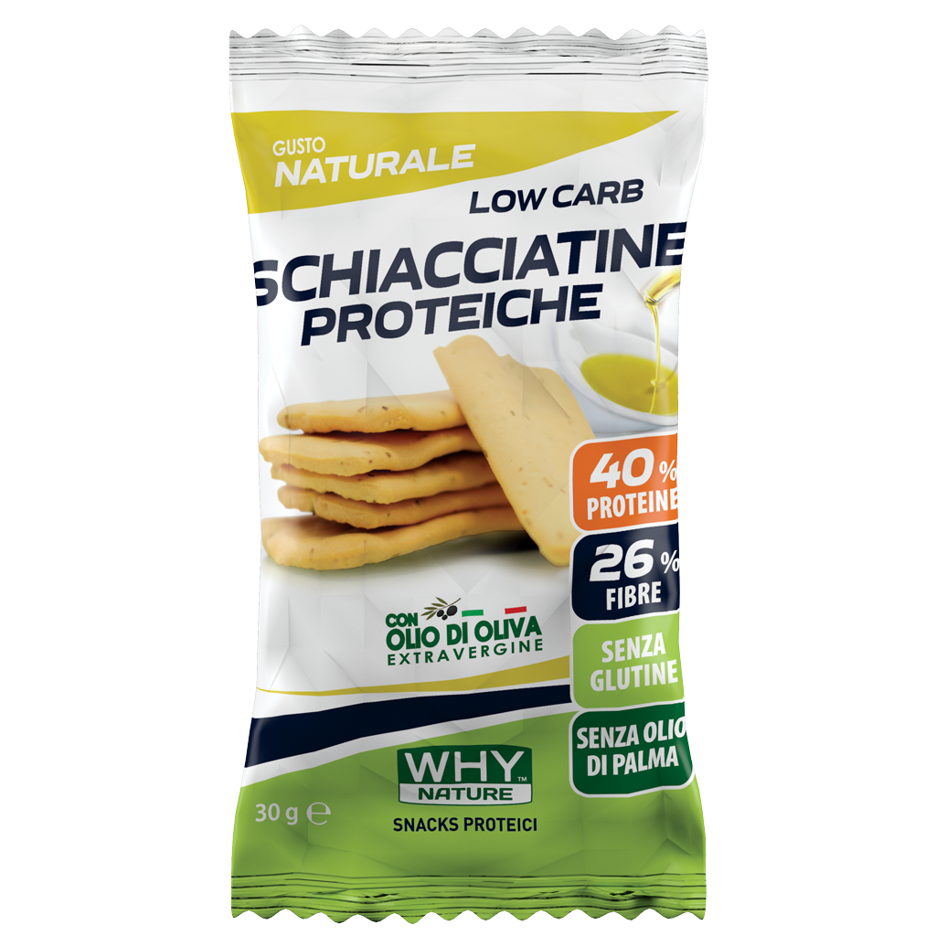Why Nature Schiacciatine Proteiche 30 g Grissini Proteici Snack Salato Zero Spuntino Keto