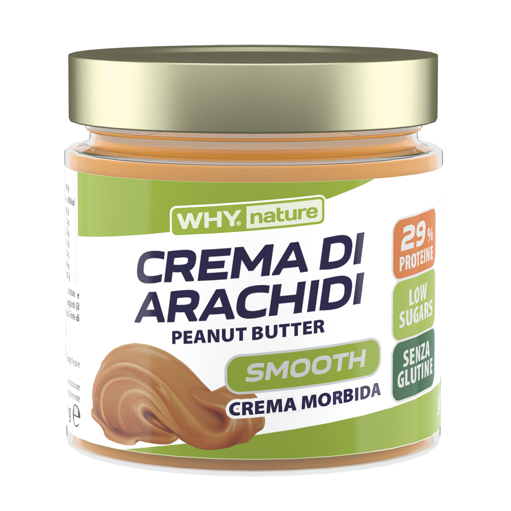 Why Nature Crema di Arachidi Smooth 350 g Senza Sale e Zuccheri Aggiunti per Colazione o Snack