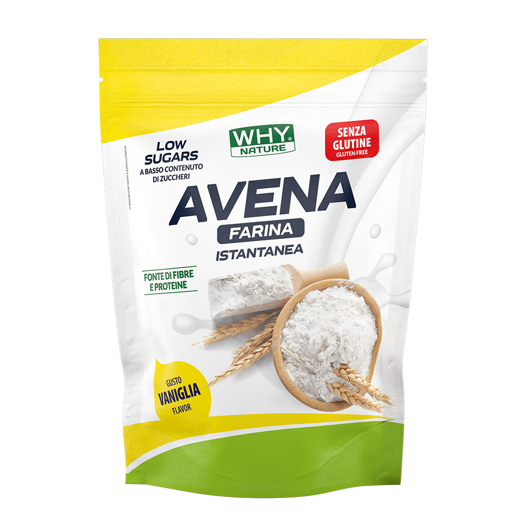Why Nature Avena Farina Istantanea 1 Kg Vaniglia Ricca di Fibre e Proteine Senza Glutine
