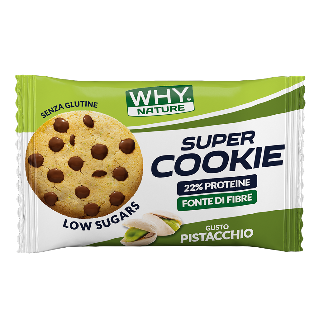 Why Nature Super Cookie 30g Pistacchio Biscotto Proteico Senza Zuccheri per Snack Ridotti Carboidrati