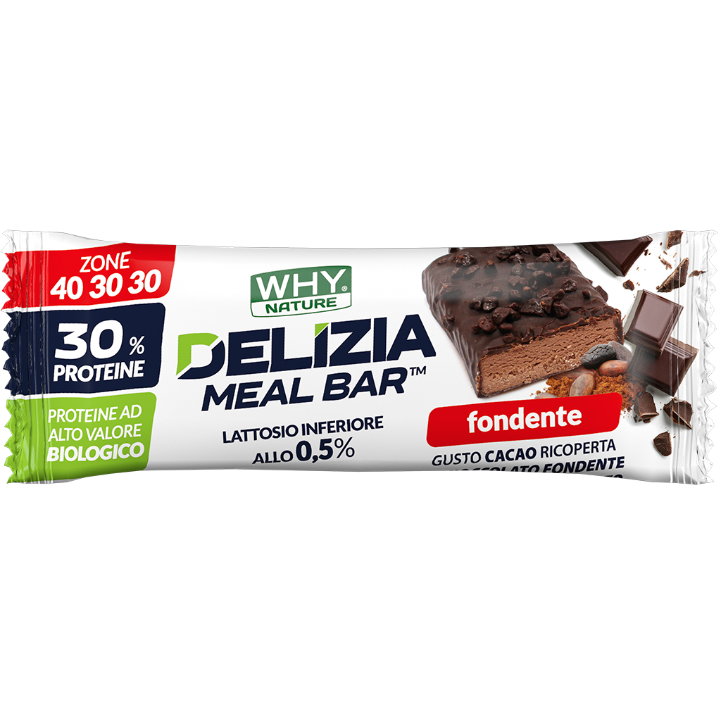 Why Nature Delizia Meal Bar 50 g Fondente Barretta Proteica Sostitutivo Pasto