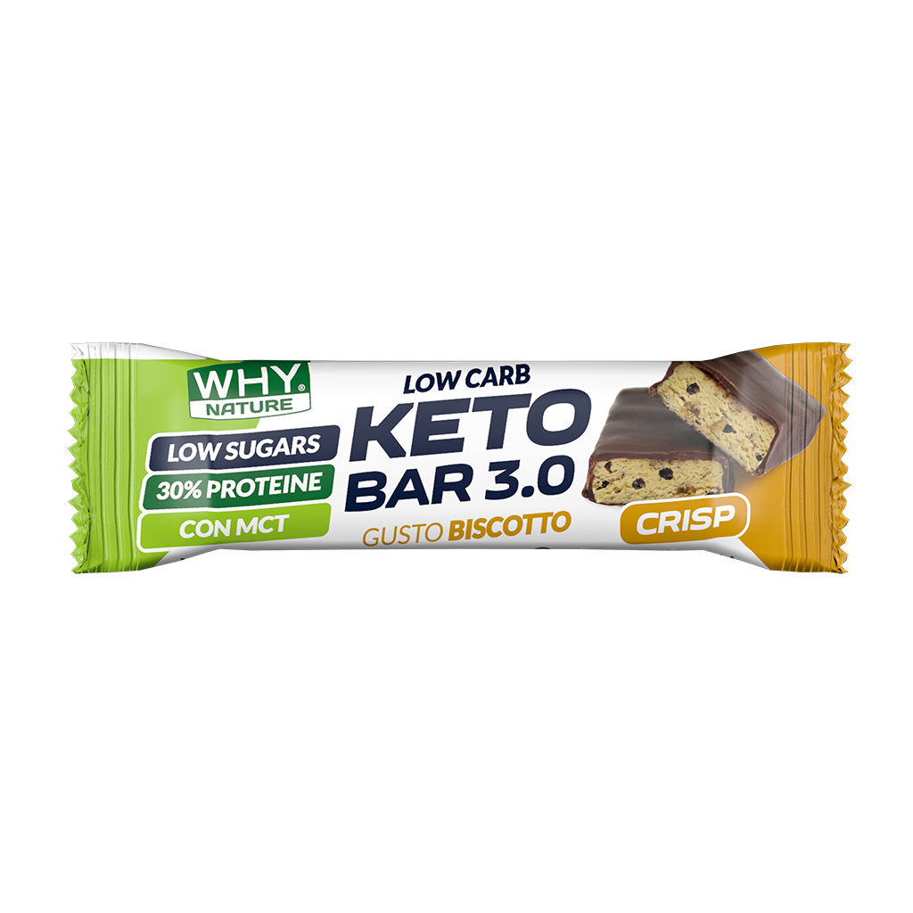 Why Nature Keto Bar 3.0 30g Biscotto Crisp Barretta keto con MCT per Spuntino