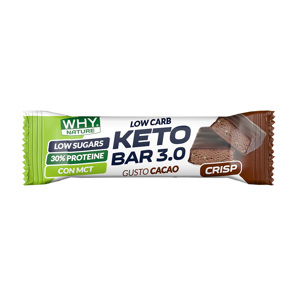 Why Nature Keto Bar 3.0 30g Cacao Crisp Barretta keto con MCT per Spuntino