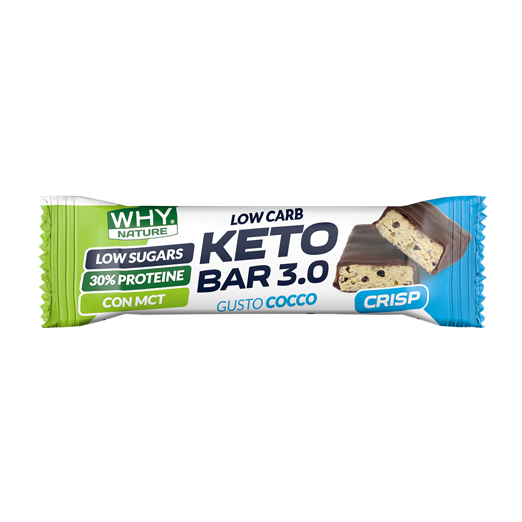 Why Nature Keto Bar 3.0 30g Cocco Crisp Barretta keto con MCT per Spuntino