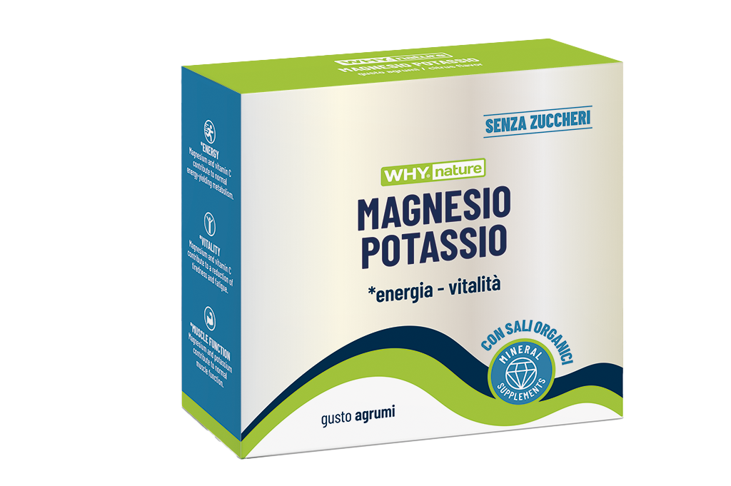 Why Nature Magnesio Potassio Bustine da 10 Minerali Agrumi con Sali per Energia e Vitalità