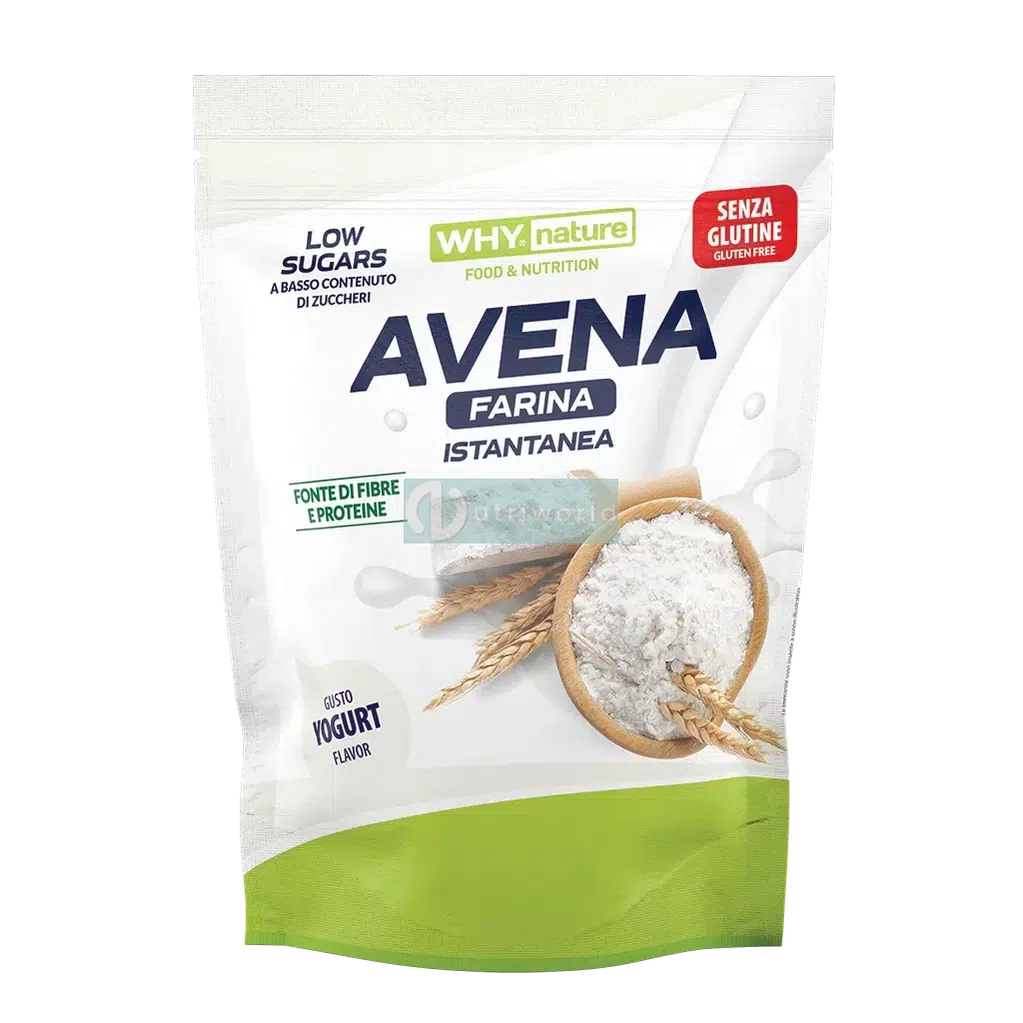 Why Nature Avena Farina Istantanea 1 Kg Yogurt Ricca di Fibre e Proteine Senza Zuccheri-NutriWorld.it