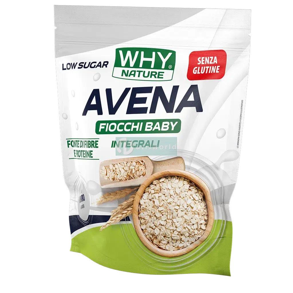 Why Nature Avena Fiocchi Baby 1 kg Neutro Naturale Integrali Senza Glutine Ridotti Zuccheri-NutriWorld.it