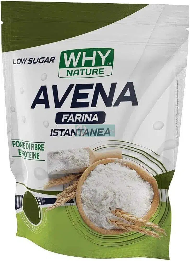 Why Nature Farina D'avena Istantanea 1 Kg Mandorla Ricca di Fibre e Proteine Senza Zuccheri-NutriWorld.it