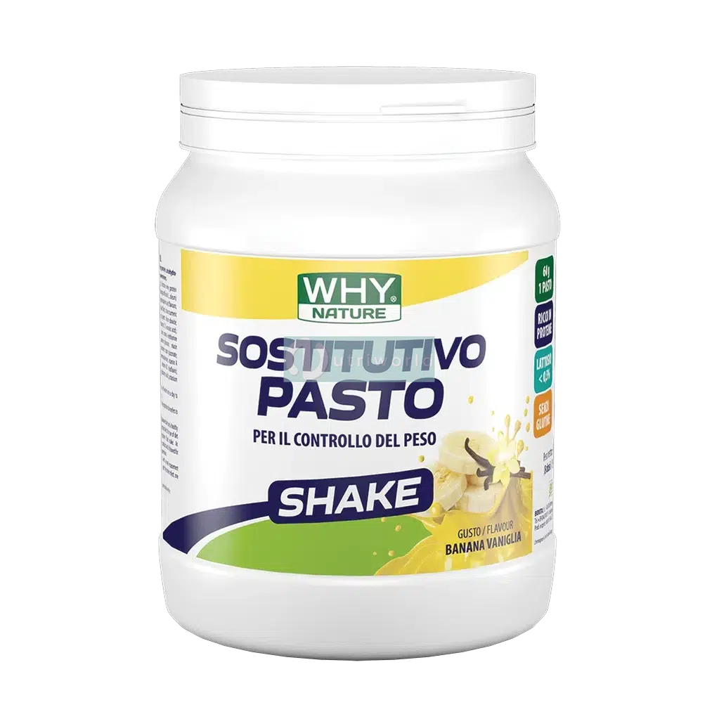 Why Nature Sostitutivo Pasto 480 g Banana Vaniglia per Colazione Pranzo o Cena per Gestione del Peso-NutriWorld.it