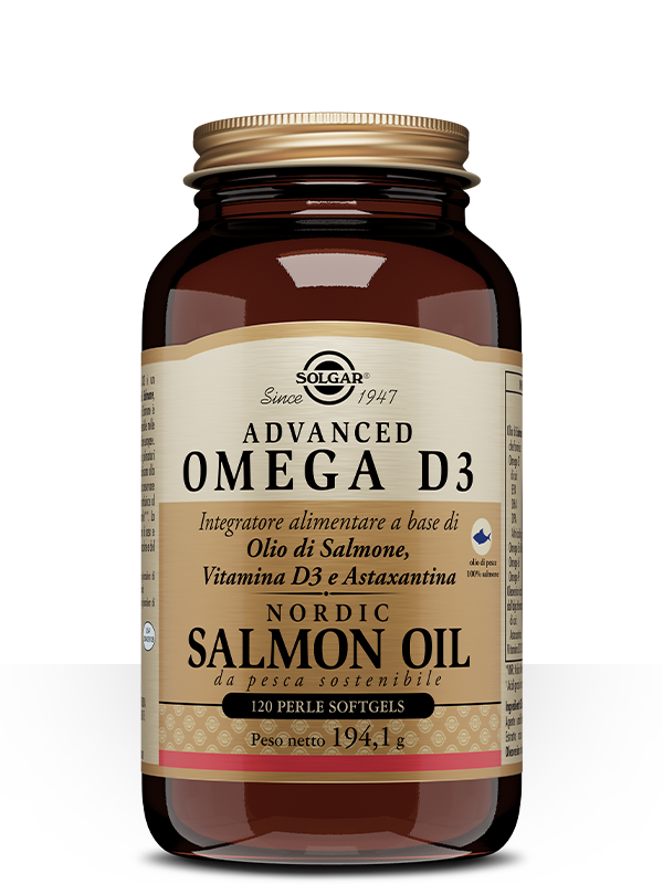 Solgar Advanced Omega D3 120 softgel con Olio di Salmone Nordico per Cuore e Microcircolo