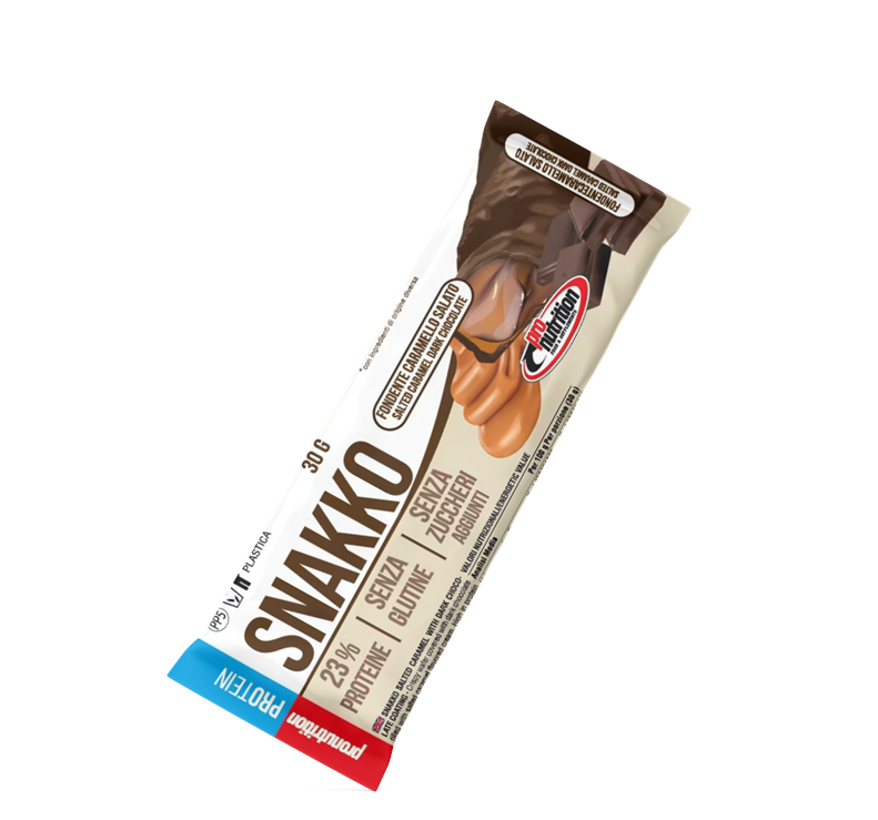 Pronutrition Snakko Fit 30g Fondente Caramello Salato Barretta Proteica Wafer Zero Snack Keto