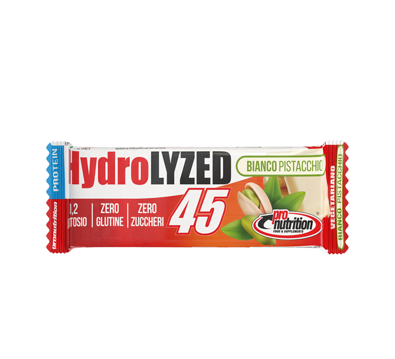 Pronutrition Hydrolyzed 45 Bianco Pistacchio 35g Barretta Proteica Idrolizzata DH4 Snack Pre-Workout Post-Workout