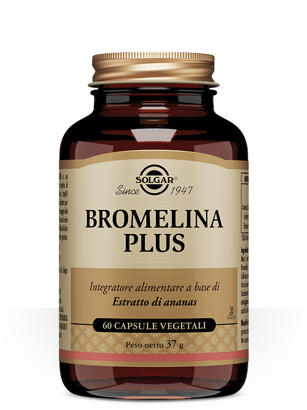 Solgar Bromelina Plus 60 Capsule Vegetali Estratto di Ananas per Gestione del Peso e Microcircolo