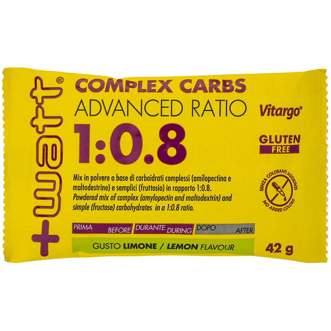 +Watt Complex Carbs Advanced Ratio 1:0.8 42g Limone Carboidrati Complessi e Semplici per Energia Resistenza e Recupero