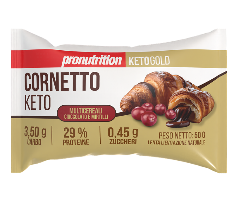 Pronutrition Cornetto Keto Multicereali 50g Cioccolato e Mirtilli per Colazione Keto