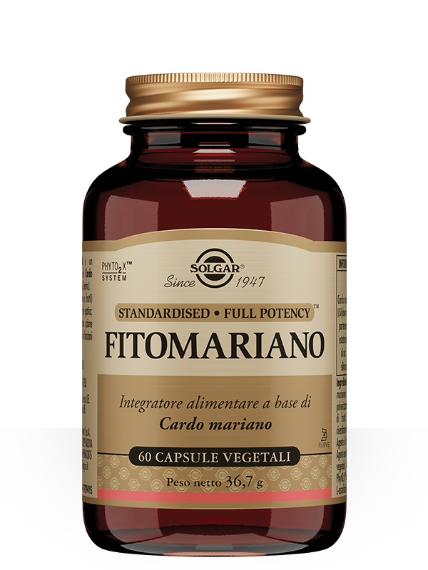 Solgar Fitomariano 60 Capsule Vegetali a base di Cardo Mariano per Funzioni Depurative