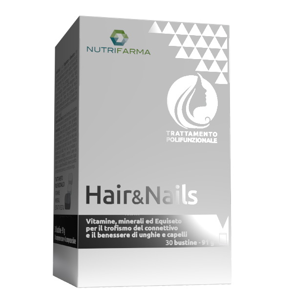 Nutrifarma Hair e Nails 30 Bustine per Capelli e Unghie Forti con Selenio e Magnesio