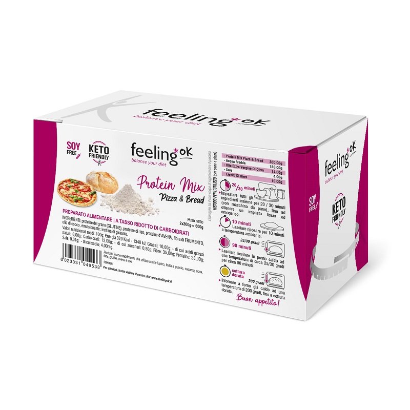 Feeling Ok Protein Mix Pizza e Bread 600g Impasto Proteico Keto