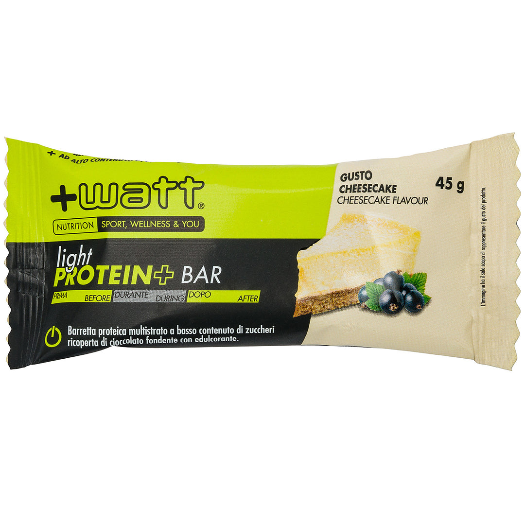 +Watt Light Protein+ 45g Cheescake Barretta Proteica Multistrato Ricoperta per Snack e Massa