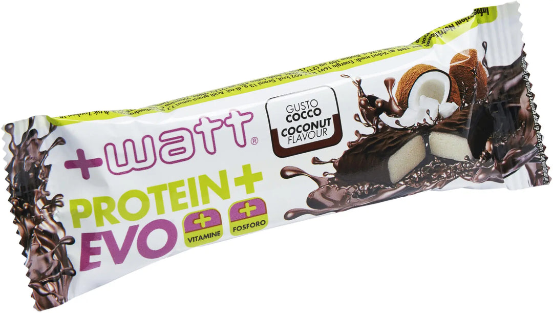 +Watt Protein+ Evo 40g Cocco Barretta Proteica per Energia e Massa